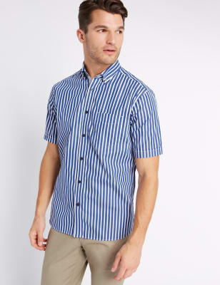 Pure Cotton Striped Shirt with Pocket