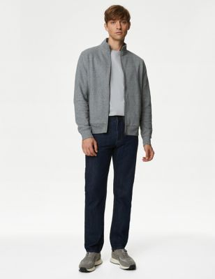 

Mens M&S Collection Pure Cotton Zip Up Sweatshirt - Grey Marl, Grey Marl