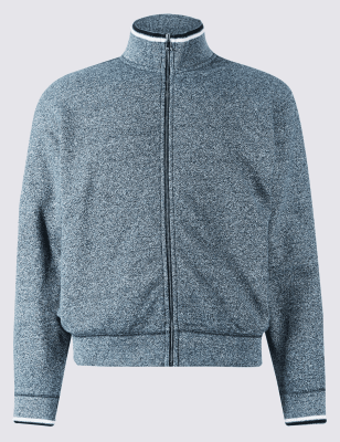 Pure Cotton Textured Fleece Jacket