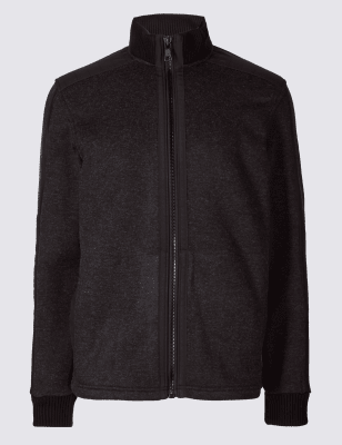 Textured Zipped Through Fleece Gilet