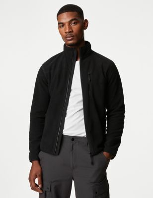 

Mens M&S Collection Recycled Fleece Zip Up Funnel Neck Jacket - Black, Black