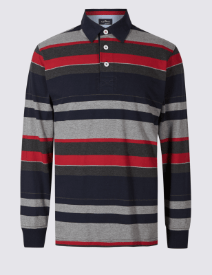 Pure Cotton Striped Rugby Top
