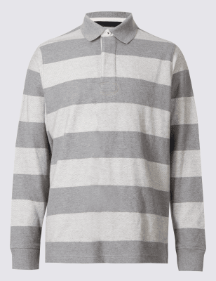 Pure Cotton Striped Rugby Top