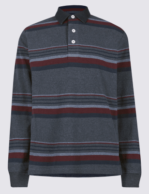 Pure Cotton Striped Rugby Top