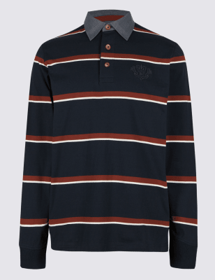 Pure Cotton Striped Rugby Top