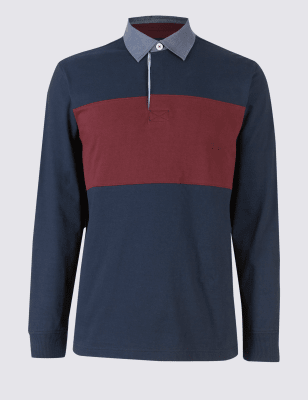 Pure Cotton Striped Rugby Top