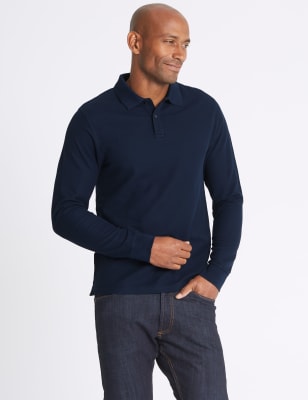 Slim Fit Pure Cotton Textured Polo Shirt