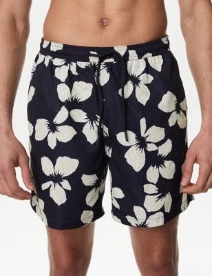 

Mens M&S Collection Quick Dry Floral Graphic Swim Shorts - Dark Navy, Dark Navy