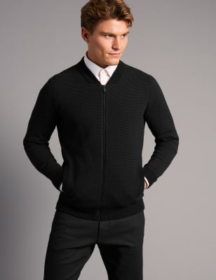 Cotton Rich Zipped Through Cardigan