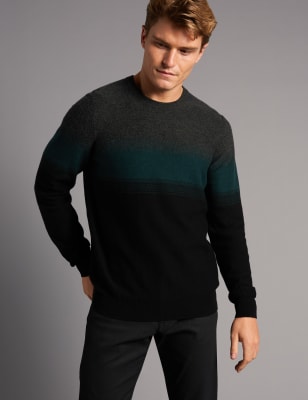 Wool Rich Colour Block Slim Fit Jumper
