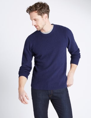 Pure Cotton Textured Jumper