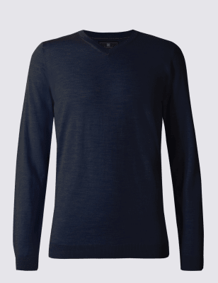 Pure Merino Wool V-Neck Jumper