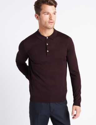 Merino Wool Blend Polo Shirt