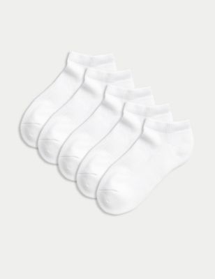 

Unisex,Boys,Girls M&S Collection 5pk of Cushioned Trainer Liners™ - White, White
