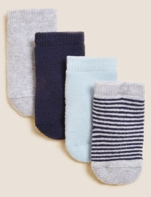 

Boys M&S Collection 4pk Cotton Rich Terry Baby Socks (7lbs-24 Mths) - Blue Mix, Blue Mix