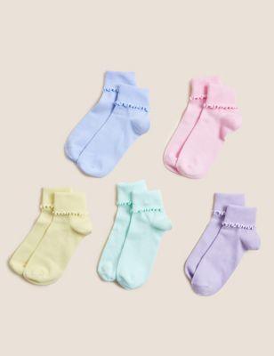 

Girls M&S Collection 5pk Cotton Rich Socks - Multi, Multi