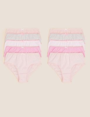 

Girls M&S Collection 10pk Pure Cotton Spotty & Plain Knickers (2-14 Yrs) - Pink Mix, Pink Mix