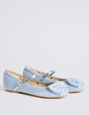 Kids’ Velvet Bow Ballerina Shoes