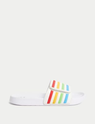 

Boys M&S Collection Kids' Striped Sliders (1 Large - 7 Large) - White Mix, White Mix