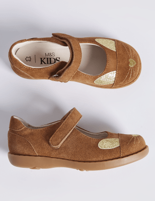 Kids&rsquo; Suede Riptape Cross Bar Shoes
