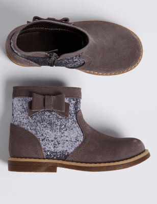 Kids’ Glitter Bow Ankle Boots