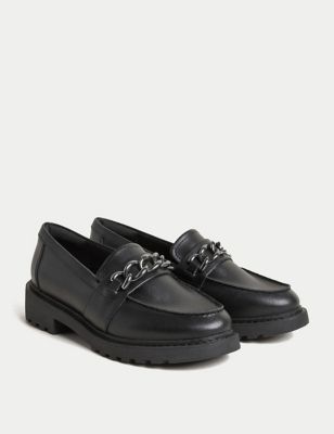 

Girls M&S Collection Kids' Leather Loafer School Shoes (13 Small - 9 Large) - Black, Black