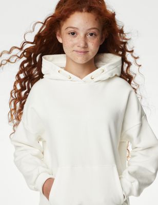

Girls,Unisex,Boys M&S Collection Cotton Rich Hoodie (6-16 Yrs) - Ivory, Ivory