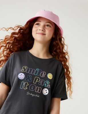 

Girls M&S Collection Pure Cotton SmileyWorld® Slogan T-Shirt (6-16 Yrs) - Charcoal, Charcoal