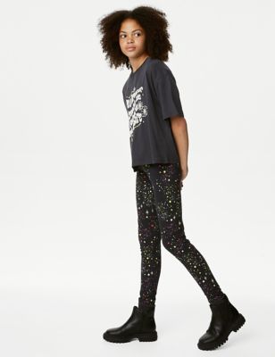 

Girls M&S Collection Cotton Rich Paint Splat Stars Leggings (6-16 Yrs) - Charcoal, Charcoal