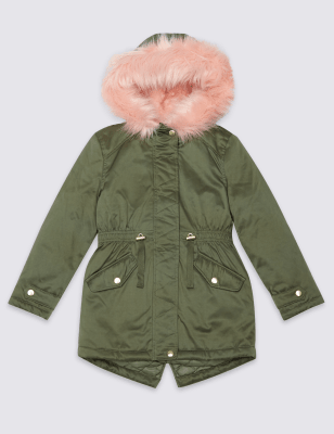 Faux Fur Zip Through Parka (3-14 Years)