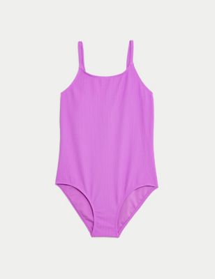 

Girls M&S Collection Crinkle Swimsuit (6-16 Yrs) - Purple, Purple