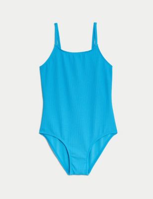 

Girls M&S Collection Crinkle Swimsuit (6-16 Yrs) - Blue, Blue