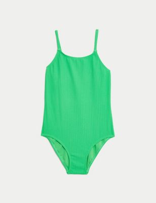 

Girls M&S Collection Crinkle Swimsuit (6-16 Yrs) - Green, Green