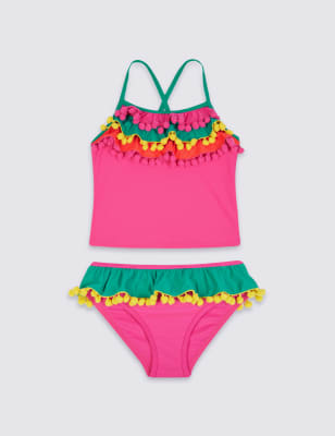 Pom-Pom Tankini Set with Lycra&reg; Xtra Life&trade; (5-14 Years)