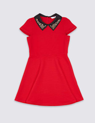 Embellished Collar Dress (3-14 Years)