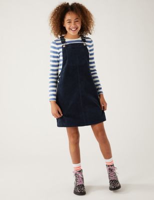 

Girls M&S Collection 2pc Cotton Rich Pinafore Outfit (6-16 Yrs) - Navy Mix, Navy Mix