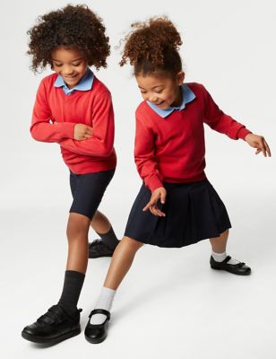 

Unisex,Boys,Girls M&S Collection 2pk Unisex Pure Cotton School Jumper (3-18 Yrs) - Red, Red