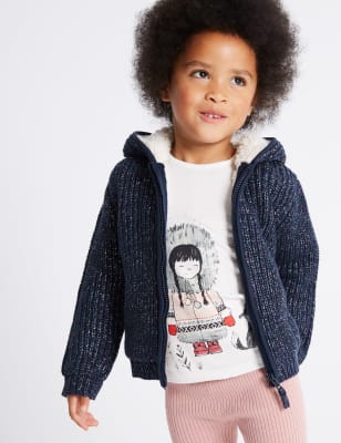 Cotton Rich Pom-pom Hooded Top (3 Months - 6 Years)