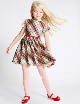 Checked Short Sleeve Dress (1-10 Years)