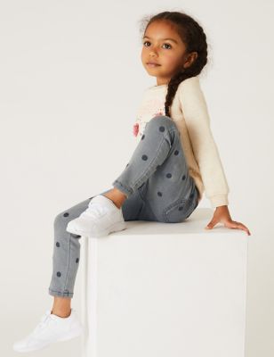 

Girls M&S Collection Cotton Rich Spotted Jeggings (2-7 Yrs) - Grey, Grey