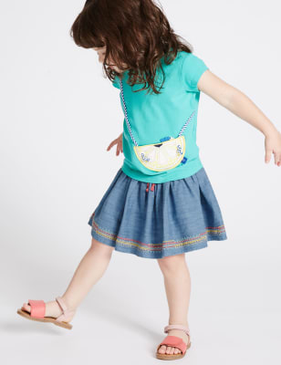 Denim Embroidery Hem Skirt (1- 5 Years)