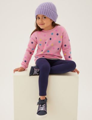 

Girls M&S Collection Cotton Rich Spotted Sweatshirt (2-7 Yrs) - Pink, Pink