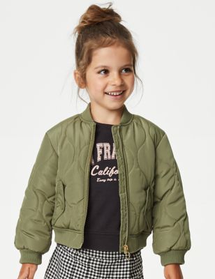 

Girls M&S Collection Mini Me Quilted Bomber (2-8 Yrs) - Green, Green