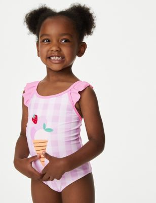 

Girls M&S Collection Gingham Ice Cream Swimsuit (2-8 Yrs) - Pink Mix, Pink Mix