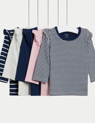 

Girls M&S Collection 5pk Pure Cotton Striped & Plain Tops (0-3 Yrs) - Multi, Multi