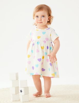 

Girls M&S Collection Pure Cotton Heart Print Dress (0-3 Yrs) - Ivory, Ivory