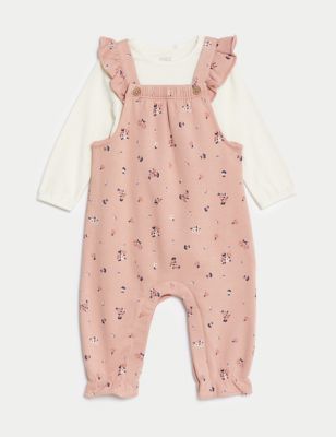 

Girls M&S Collection 2pc Cotton Rich Floral Dungaree Outfit (0-3 Yrs) - Pink Mix, Pink Mix