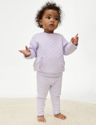 

Girls M&S Collection 2pc Cotton Rich Outfit (0-3 Yrs) - Lilac, Lilac