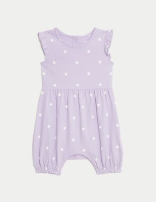 

Girls M&S Collection Pure Cotton Spot Print Romper (0 Mths-3 Yrs) - Lilac Mix, Lilac Mix