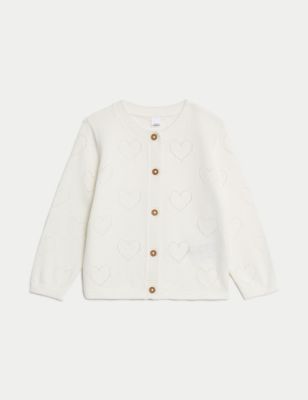 

Girls M&S Collection Pure Cotton Knitted Cardigan (0-3 Yrs) - Ivory, Ivory